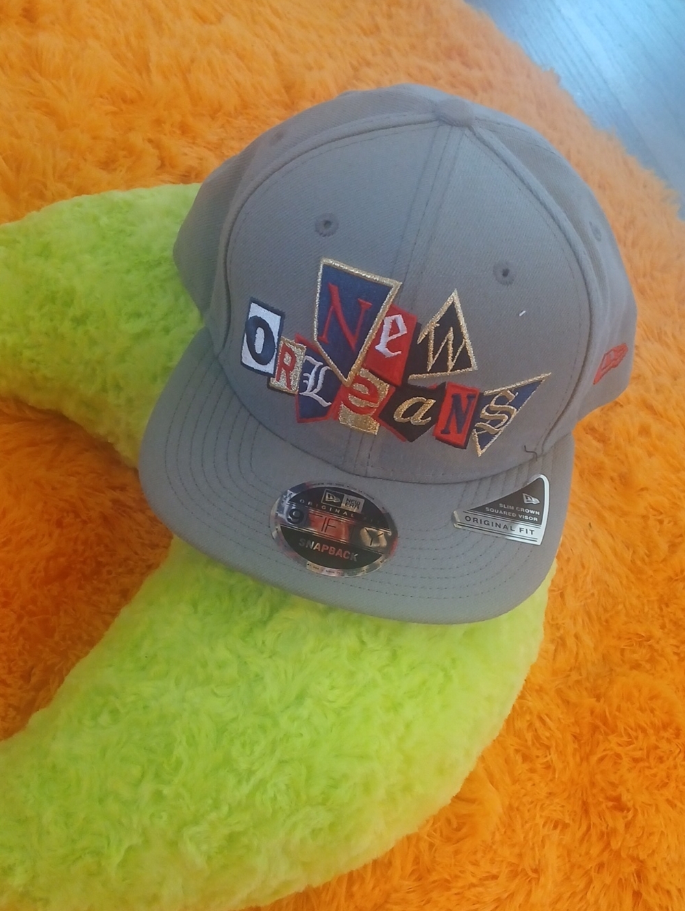 New Era Gray New Orleans Patch Snapback Hat